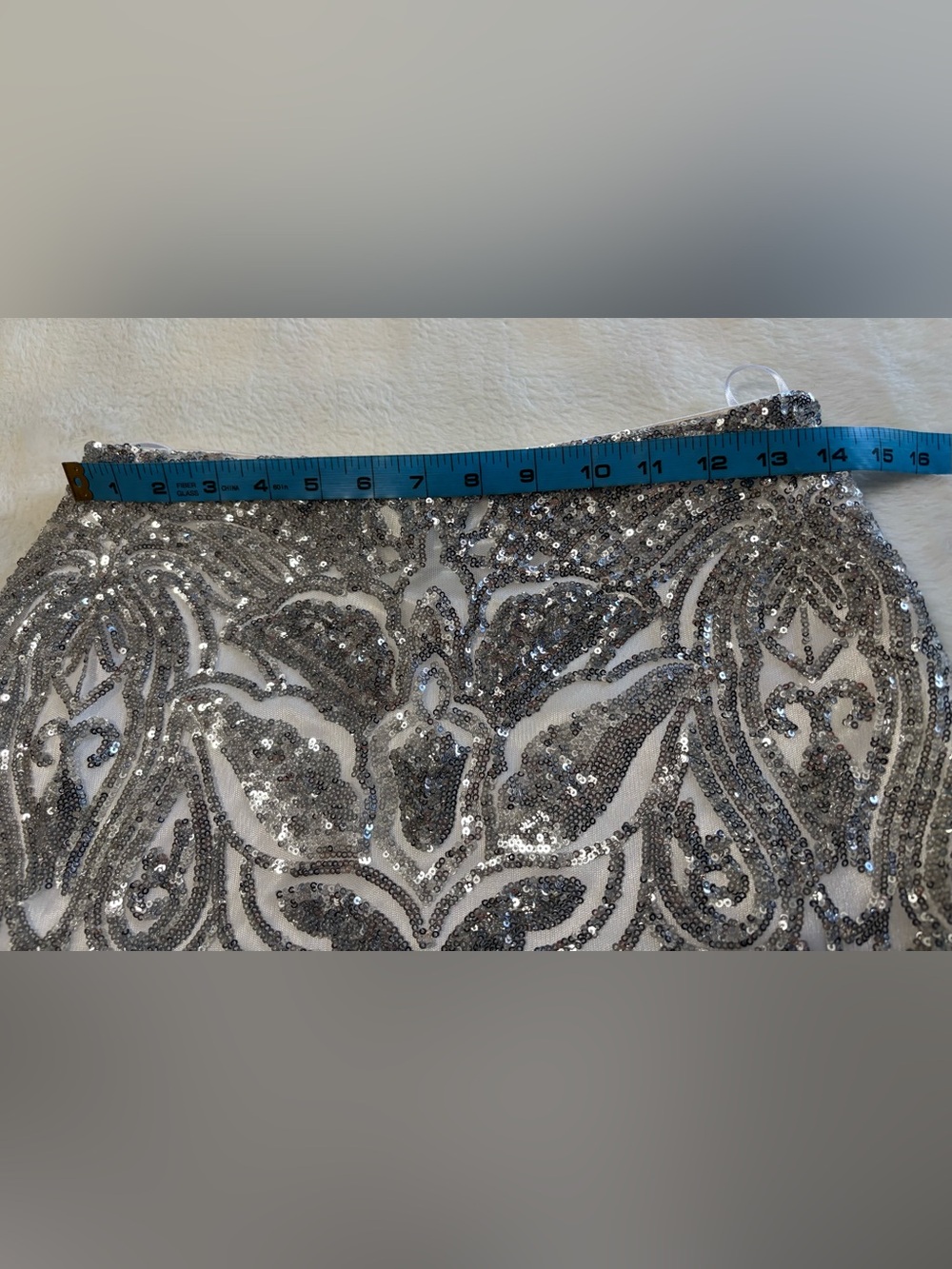 Camille La Vie Silver Sequin Geometric Art Deco Mermaid Maxi Skirt Size 6 - Picture 15 of 17